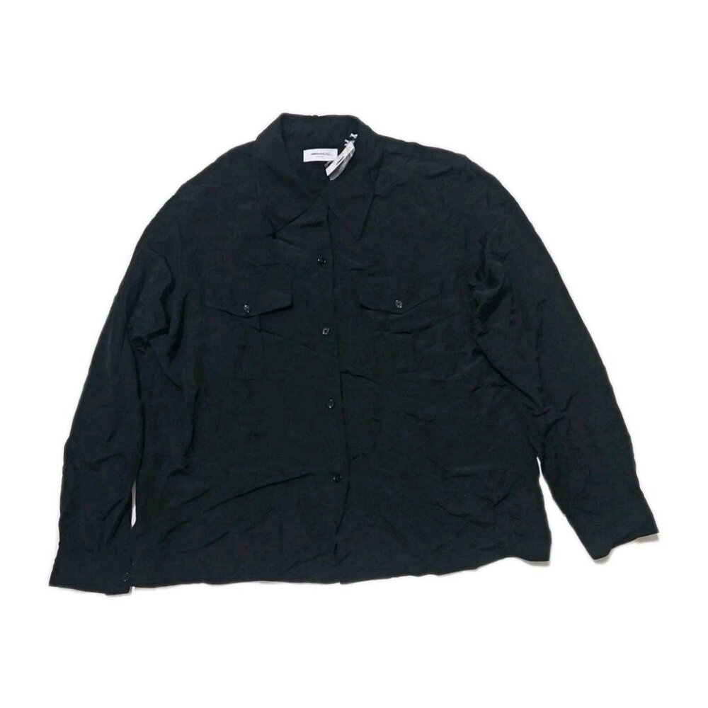 Madewell Pleat-Pocket Button-Up Shirt Large Alexa Chung $128.00 Womens Black XL